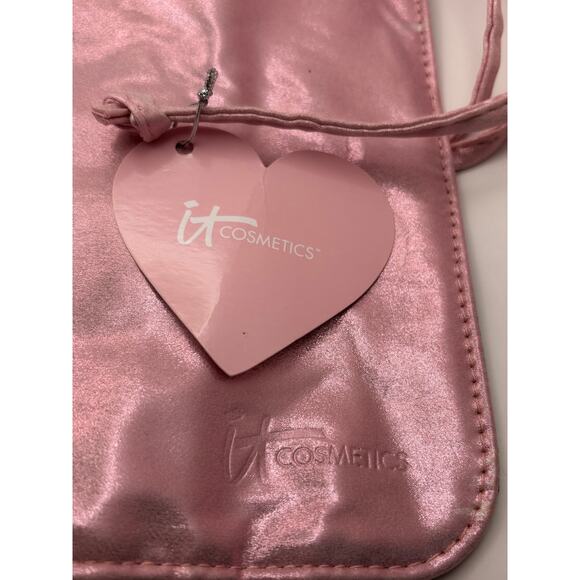 IT Cosmetics Roll-up Makeup Storage Travel Bag Zip Pouch Iridescent Pink - Picture 7 of 11